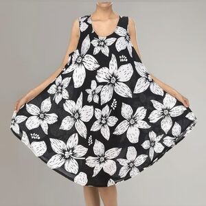 Ingear | Black Floral Beach Dress